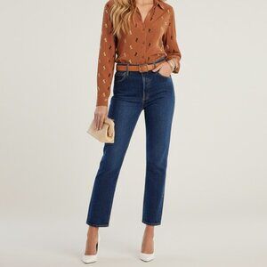 AGOLDE Straight Leg Jeans Riley Long in Divide Blue Size 27